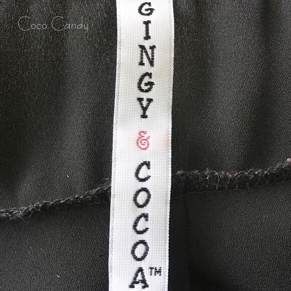 🔃Gingy Cocoa Black V Cut Long Sleeve Top - Picture 4 of 5